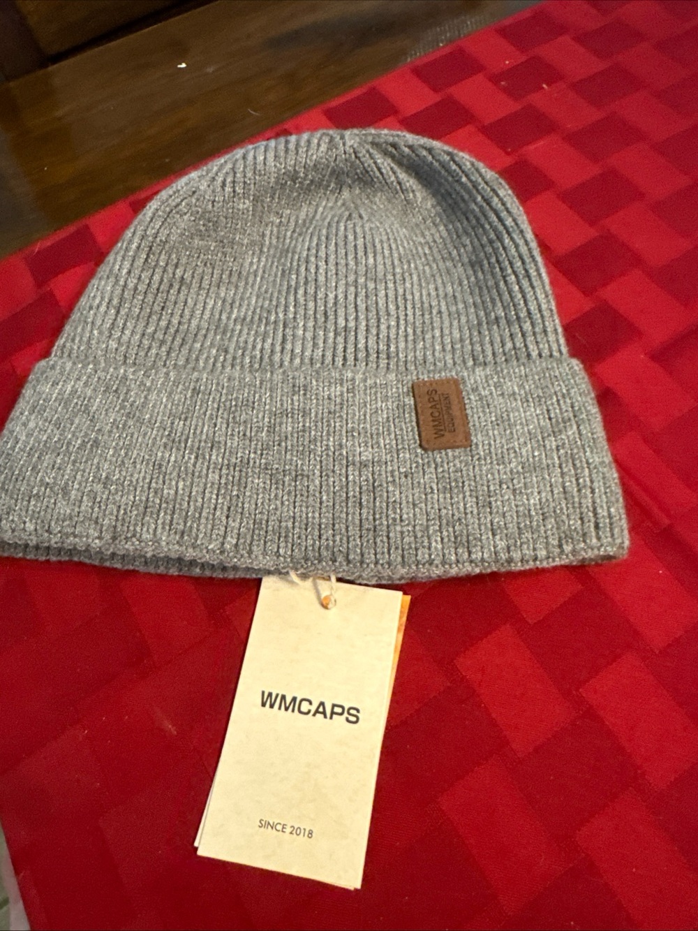 Gray Ribbed Knit Beanie - Men's Winter Hat